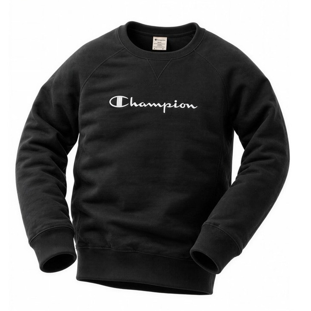 Champion Sweatshirt Womens Size Large Black‎ Crewneck Pullover Fleece Logo